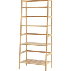 VEVOR 4-Tier Bamboo Ladder Shelf, Trapezoid Open Bookcase, Display Storage Rack Organizer, Freestanding Flower Plant Stand, Ladder Bookshelf Ideal for Bathroom, Bedroom, Office, Study, Natural