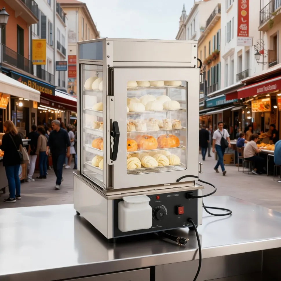 VEVOR 5-Tier Commercial Food Warmer Display, 1200W Food Display Warmer with LED Light, Adjustable Shelf & Stainless Steel Frame, 86℉~230℉ Steam Heating, 120L for Hamburger, Pizza, Bread, Fried Chicken
