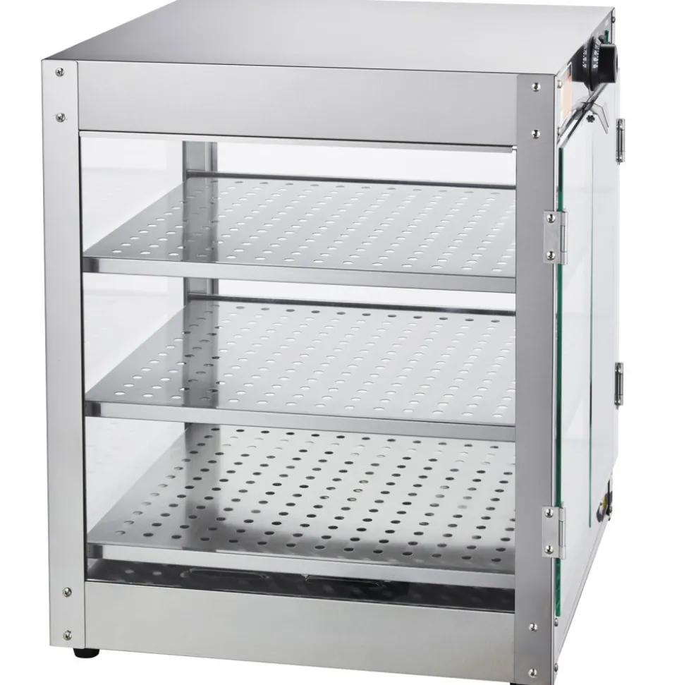 VEVOR 3-Tier Commercial Food Warmer Display, 800W Food Display Warmer with Light to Enhance Food Display, 86℉~185℉ Temperature Control, 90L Large Capacity for Hamburger, Pizza, Bread, Fried Chicken