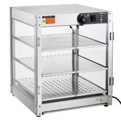 VEVOR 3-Tier Commercial Food Warmer Display, 800W Food Display Warmer with Light to Enhance Food Display, 86℉~185℉ Temperature Control, 90L Large Capacity for Hamburger, Pizza, Bread, Fried Chicken