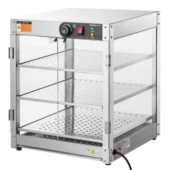 VEVOR 3-Tier Commercial Food Warmer Display, 800W Food Display Warmer with Light to Enhance Food Display, 86℉~185℉ Temperature Control, 90L Large Capacity for Hamburger, Pizza, Bread, Fried Chicken