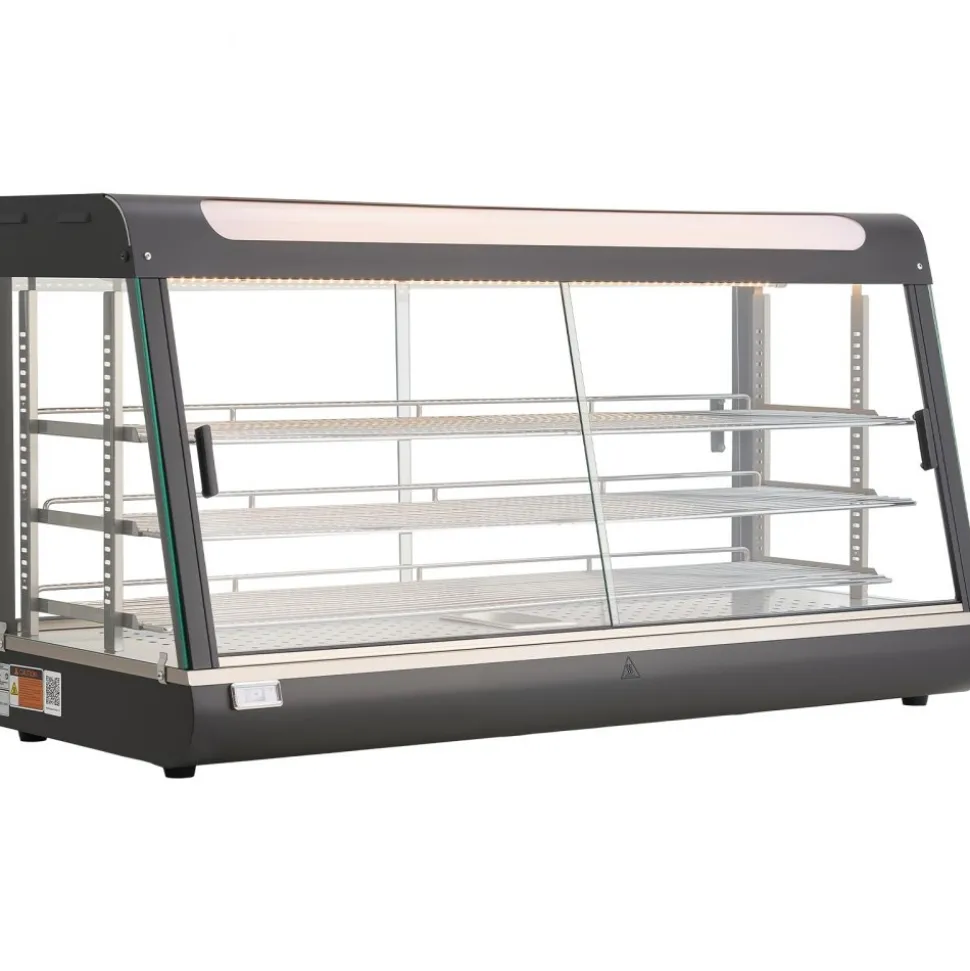 VEVOR 3-Tier Commercial Food Warmer Display, 1600W Food Display Warmer with LED Light, Top Storage and Adjustable Shelves, 86℉~185℉ Steam Heating, 190Qt/180L for Hamburger, Pizza, Bread, Fried Chicken
