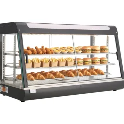 VEVOR 3-Tier Commercial Food Warmer Display, 1600W Food Display Warmer with LED Light, Top Storage and Adjustable Shelves, 86℉~185℉ Steam Heating, 190Qt/180L for Hamburger, Pizza, Bread, Fried Chicken