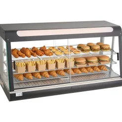 VEVOR 3-Tier Commercial Food Warmer Display, 1600W Food Display Warmer with LED Light, Top Storage and Adjustable Shelves, 86℉~185℉ Steam Heating, 190Qt/180L for Hamburger, Pizza, Bread, Fried Chicken