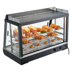 VEVOR 3-Tier Commercial Food Warmer Display, 1400W Food Display Warmer with LED Light, Top Storage and Adjustable Shelves, 86℉~185℉ Steam Heating, 105L for Hamburger, Pizza, Bread, Fried Chicken