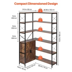 VEVOR 6 Tier Corner Bookshelf, 70