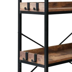 VEVOR 5 Tier Corner Bookshelf with 4 Hooks, 65.4