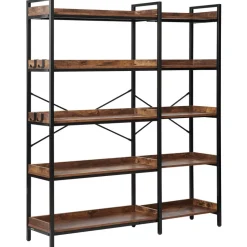 VEVOR 5 Tier Corner Bookshelf with 4 Hooks, 65.4