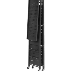 VEVOR 4-Tier Foldable Storage Shelf, 26W x 13D x 46H Inch Folding Metal Rack Shelving Unit, No Assembly Organizer Shelf with 5 Wheels & 4 Hooks for Pantry, Kitchen, Garage, Basement, Black