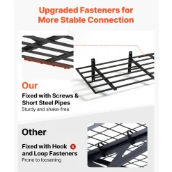 VEVOR 2-Tier Heavy Duty Wall Garage Shelving, 4 Pack 2 x 3 ft Steel Wall Mounted Shelving Unit, 24 x 72 Inch Per Shelf Floating Storage Metal Rack for Garage, 1600 lbs Total Weight Capacity, Black