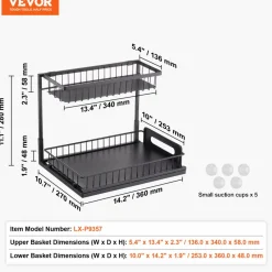 VEVOR 2 Tier Pull Out Cabinet Organizer(10.7