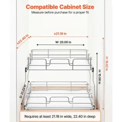 VEVOR 2 Tier Pull Out Cabinet Organizer 14.17