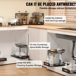 VEVOR 2 Tier Pull Out Cabinet Organizer(10.7