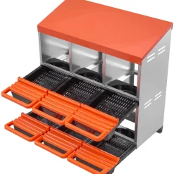 VEVOR 2 Tiers Chicken Nesting Boxes, 6 Compartments, Metal Egg Laying Boxes with Protective Collection Lids, Roll Out Nesting Box, Easy to Assemble, Ideal for Hens, Ducks, Chickens, and Other Poultry