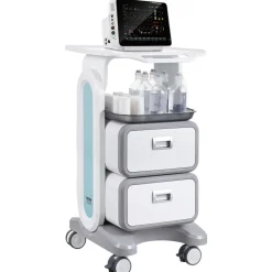 VEVOR 3 Tiers Lab Carts, Lab Utility Cart with 2 Drawers & 1 Top Tray, Mobile Medical Cart with ABS Material, Lab Rolling Cart with 4 Silent Wheels for Lab, Clinic, Hospital, Salon, White
