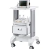 VEVOR 2 Tiers Lab Carts, Lab Utility Cart with 1 Drawer & 1 Top Tray, Mobile Medical Cart with ABS Material, Lab Rolling Cart with 4 Silent Wheels for Lab, Clinic, Hospital, Salon, White