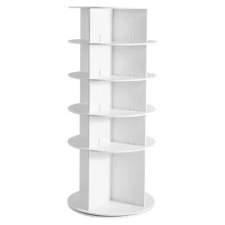 VEVOR 5 Tiers Rotating Shoe Rack Tower, 360° Spinning Shoe Rack, Revolving Storage Round Carousel Display, Freestanding Lazy Susan Organizer Display for Bedroom, Living Room, Entryway, Closet, White