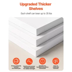 VEVOR 5 Tiers Rotating Shoe Rack Tower, 360° Spinning Shoe Rack, Revolving Storage Round Carousel Display, Freestanding Lazy Susan Organizer Display for Bedroom, Living Room, Entryway, Closet, White
