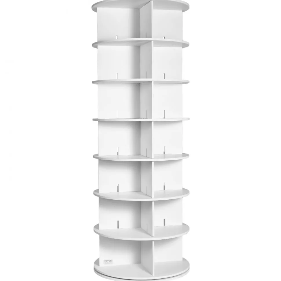 VEVOR 7 Tiers Rotating Shoe Rack Tower, 360°Spinning Shoe Display, Revolving Shoe Rack Storage Round Carousel, Lazy Susan Shoe Rack Organizer, Ideal for Bedroom, Living Room, Entryway, White