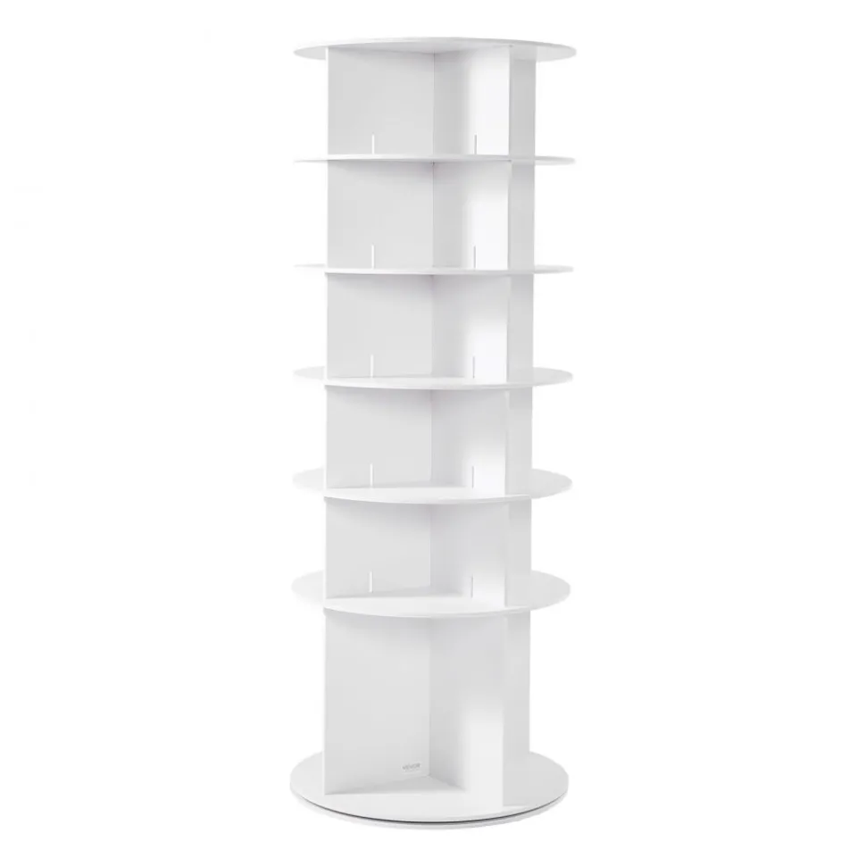 VEVOR 6 Tiers Rotating Shoe Rack Tower, 360° Spinning Shoe Rack, Revolving Storage Round Carousel Display, Freestanding Lazy Susan Organizer Display for Bedroom, Living Room, Entryway, Closet, White