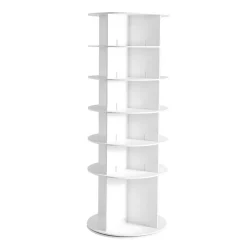 VEVOR 6 Tiers Rotating Shoe Rack Tower, 360° Spinning Shoe Rack, Revolving Storage Round Carousel Display, Freestanding Lazy Susan Organizer Display for Bedroom, Living Room, Entryway, Closet, White