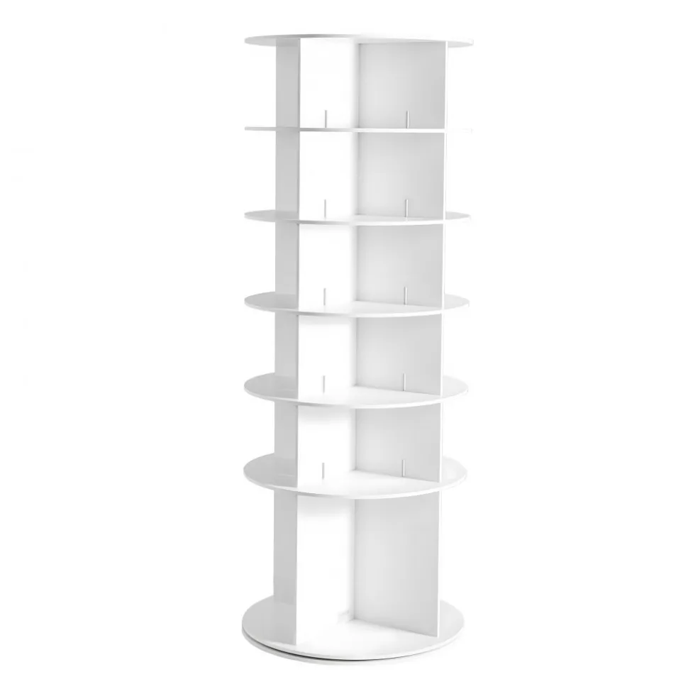 VEVOR 6 Tiers Rotating Shoe Rack Tower, 360° Spinning Shoe Rack, Revolving Storage Round Carousel Display, Freestanding Lazy Susan Organizer Display for Bedroom, Living Room, Entryway, Closet, White