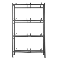 VEVOR 5 Tiers Water Jug Holder, 5 Gallon Water Bottle Holder, Double Row Water Bottle Rack for 10 Bottles, Heavy Duty Water Jug Rack for Kitchen, Office, Living Room, Silver Gray