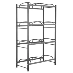 VEVOR 5 Tiers Water Jug Holder, 5 Gallon Water Bottle Holder, Double Row Water Bottle Rack for 10 Bottles, Heavy Duty Water Jug Rack for Kitchen, Office, Living Room, Silver Gray