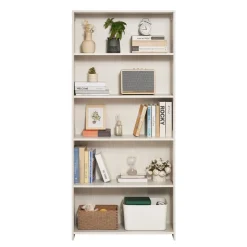 VEVOR 5 Tiers Wide Bookshelf, 68 in Wooden Open Bookcase with Display Storage Organizer Shelf, Freestanding Tall Display Floor Bookcase Bookshelf for Library, Bedroom, Living Room, Office, White