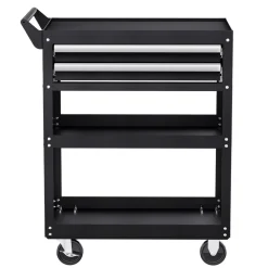 VEVOR 5-Tier Tool Cart with Wheels, 400 lbs Load Capacity, Rolling Work Cart with 2 Drawers & Pegboard, Mechanic Tool Storage Organizer with Locking System for Garage, Warehouse and Repair Shop, Black