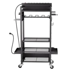 VEVOR 4-tier Tool Organizer Cart, 150 lbs Load Capacity, Floor Stand Rolling Drill Holder and Stability Storage Rack, Heavy Duty Garage Floor Rolling Storage Cart for Workshop, Garage, Black