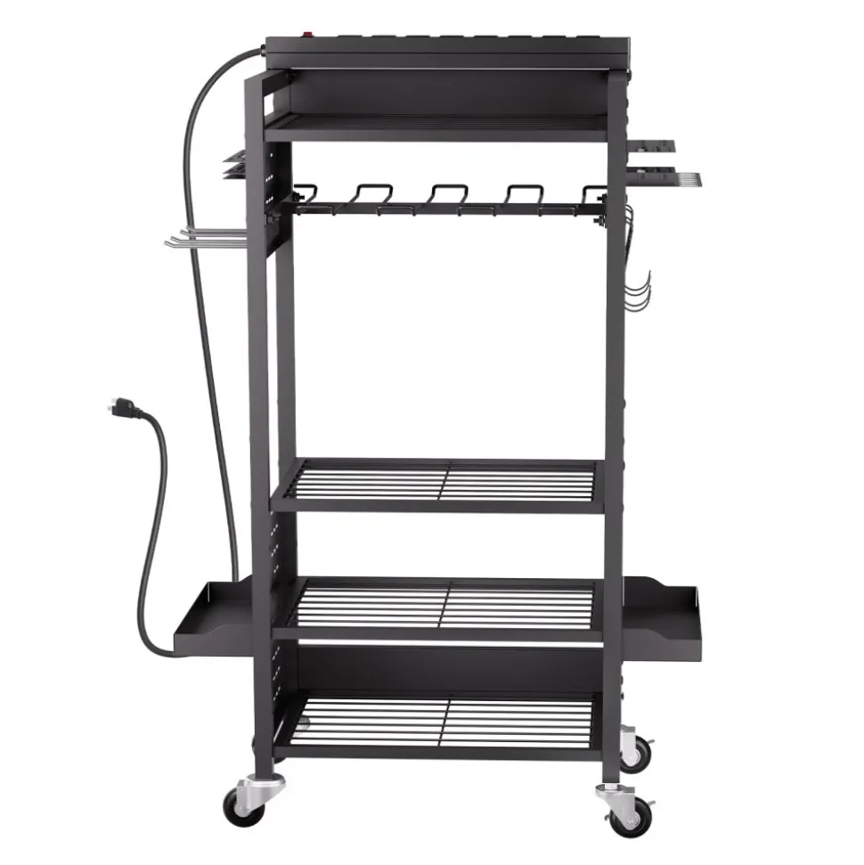VEVOR 4-tier Tool Organizer Cart, 150 lbs Load Capacity, Floor Stand Rolling Drill Holder and Stability Storage Rack, Heavy Duty Garage Floor Rolling Storage Cart for Workshop, Garage, Black