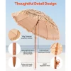 VEVOR Tiki Umbrella, 6.5 ft Thatched Patio Umbrella with Tilt, Hawaiian Style Beach Parasol with Durable PP Thatch and 8 Metal Ribs, Grass Pool Umbrellas for Beach, Patio, Poolside, Backyard & Garden