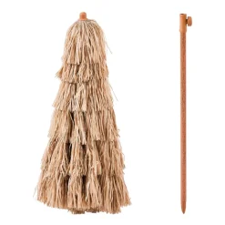 VEVOR Tiki Umbrella, 6.5 ft Thatched Patio Umbrella with Tilt, Hawaiian Style Beach Parasol with Durable PP Thatch and 8 Metal Ribs, Grass Pool Umbrellas for Beach, Patio, Poolside, Backyard & Garden