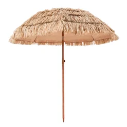 VEVOR Tiki Umbrella, 6.5 ft Thatched Patio Umbrella with Tilt, Hawaiian Style Beach Parasol with Durable PP Thatch and 8 Metal Ribs, Grass Pool Umbrellas for Beach, Patio, Poolside, Backyard & Garden