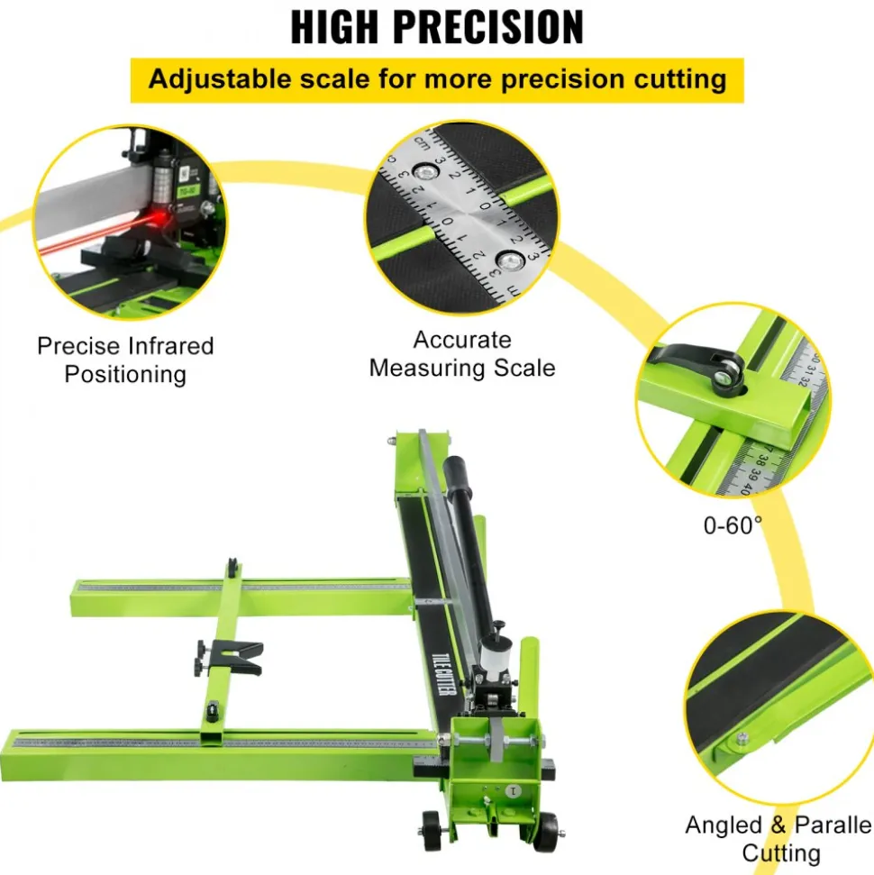 VEVOR Tile Cutter 47 Inch, Manual Tile Cutter All-Steel Frame,Tile Cutting Machine with Laser Guide and Bonus Spare Cutter,Tile Cutter Hand Tool for Precision Cutting Porcelain Ceramic Floor Tiles