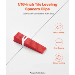 VEVOR Tile Leveling System Clips, 2200-Piece DIY Tile Leveler Spacers, 1/16