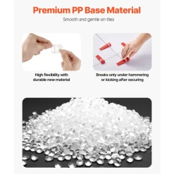 VEVOR Tile Leveling System Clips, 2200-Piece DIY Tile Leveler Spacers, 1/16