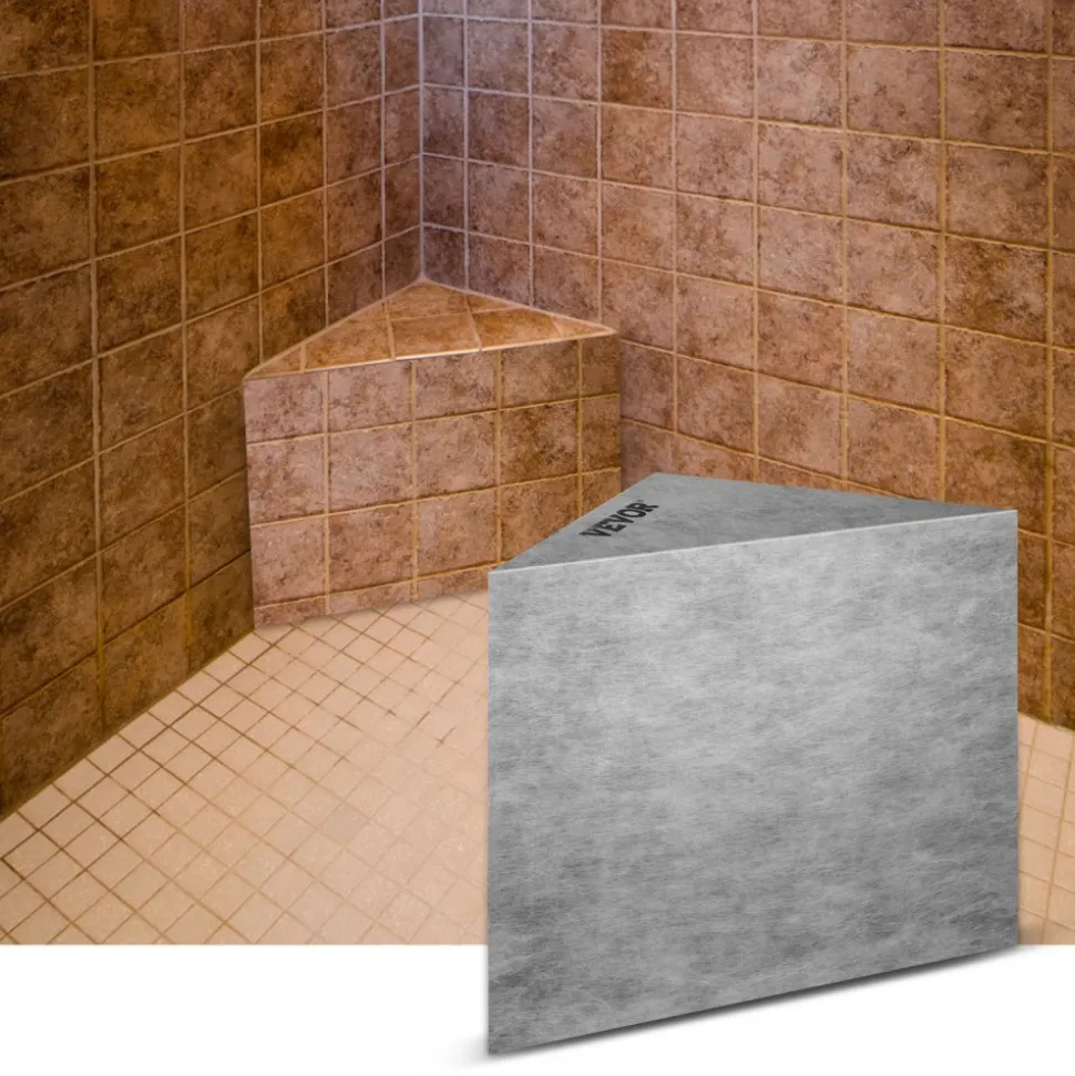 VEVOR Tile Shower Seat, 22.4" x 16" x 20" Ready to Tile Shower Seat, Factory Waterproof & 100% Leak Proof Tileable Shower Corner Seat, 440lbs Load-Bearing Triangular Board Shower Bench, Grey