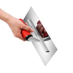 VEVOR Tile Tools, Stainless Steel Flat Finishing Trowel, 10.9 x 4.4 in Concrete Cement Drywall Plastering Tile Masonry Construction Hand Tools with Handle, for Apply, Spread, Flatten, Smooth, Polish