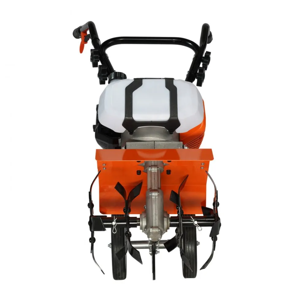 VEVOR Tiller Cultivator, 43CC 2-Stroke Garden Cultivator, Tiller with 4 Steel Adjustable Front Tines for Lawn, Garden and Field Cultivation