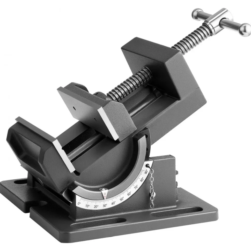 VEVOR Tilting Vise, 4.25 Inch Jaw Width, Portable Drill Press Bench Vise, 0–90° Adjustable Tilt, Durable Cast Iron Construction, Workbench Vice for Woodworking, for Benchtops and Drill Presses, Black
