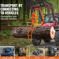 VEVOR Timber Claw Hook, 28 inch 4 Claw Log Grapple for Logging Tongs, Swivel Steel Log Lifting Tongs, Eagle Claws Design with 2205 lbs/1000 kg Loading Capacity for Tractors, ATVs, Trucks, Forklifts