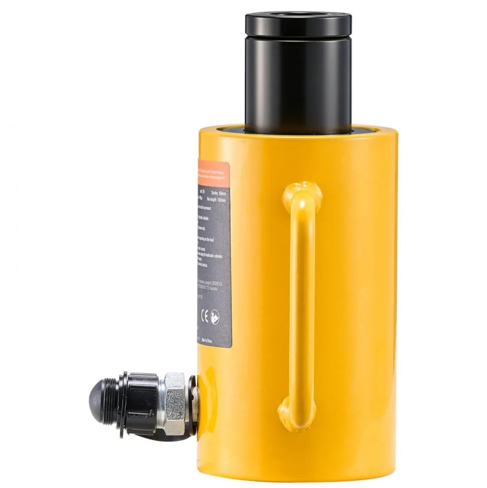 VEVOR 20T 2Inch Hydraulic Cylinder Jack Hollow Single Acting Hydraulic Ram Cylinder 50mm Hydraulic Lifting Cylinders (20T 2Inch Hollow)