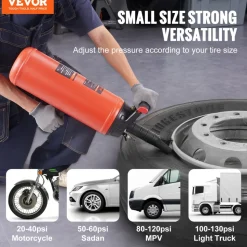 VEVOR Tire Bead Blaster, 150 PSI, Handheld 2.4 Gal/9 L Air Bead Seater, Portable Inflation Tool, 87-116 PSI for Trucks, ATVs, Cars, and Tractor Tire Repairs
