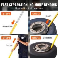 VEVOR Tire Bead Breaker Slide Hammer, 46.3" Length Heavy Duty Steel Tire Bead Breaker, Portable Tire Changing Sliding Impact for Car Truck Trailer Tire Removal