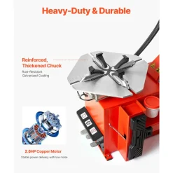 VEVOR Tire Changer Machine, 1.5HP Copper Motor, Durable Tire Changer with Air Pressure Gauge & Clamping Jaw Sheath, Pedal Operated Tire Changer with Thickened Chuck, Fit for Sedans/SUVs/Pickup Trucks