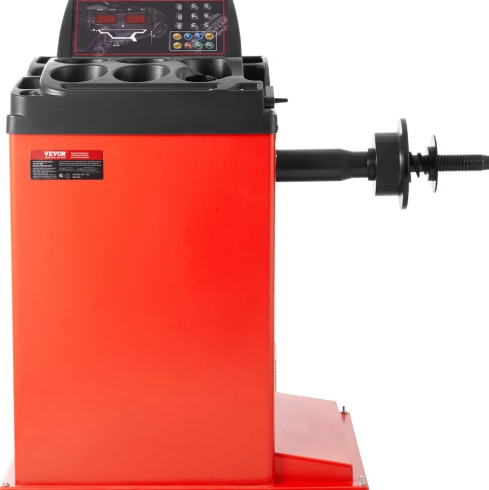VEVOR Tire Changer Machine, 18" Spindle, Durable Tire Balancer with 4 Size of Conic & 45# Steel, Reinforced Tire Balancer with Complete Measuring Tools & Multi-Compartment, Fit for 1.5"-18" Wide Tire
