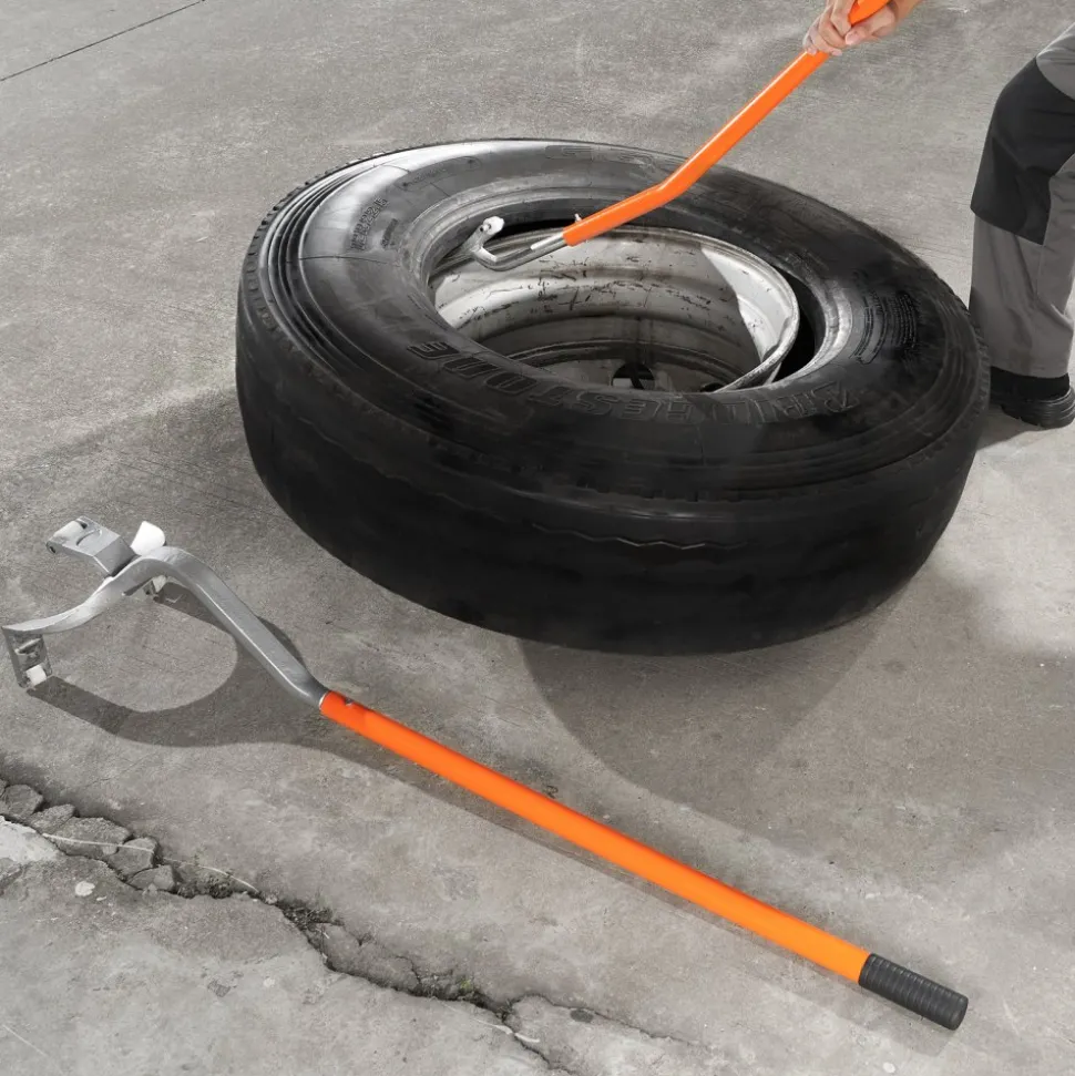 VEVOR Tire Mount Demount Tool, 22.5"-24.5" Manual Steel Tire Changer Mount Demount Removal Tool, with Extra Bead Holder, Tubeless Truck Bead Breaker, 3 PCS Tire Changing Tools, Orange