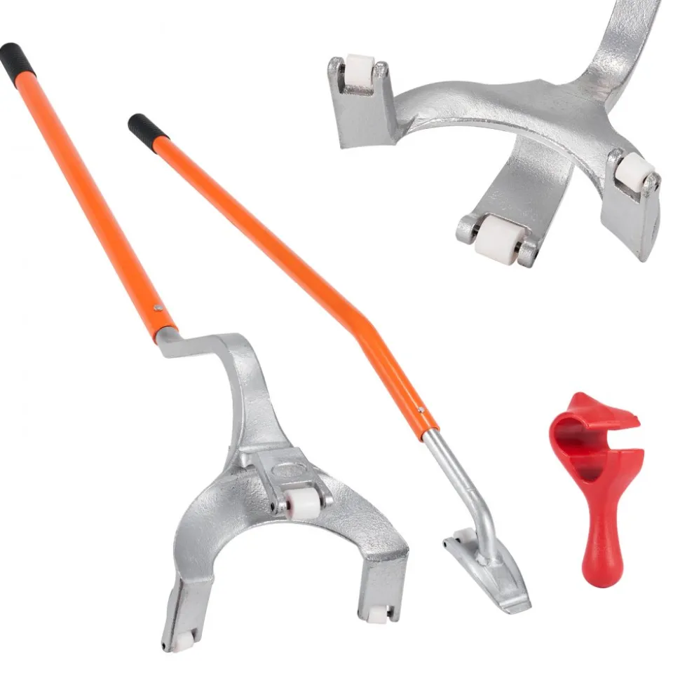 VEVOR Tire Mount Demount Tool, 22.5"-24.5" Manual Steel Tire Changer Mount Demount Removal Tool, with Extra Bead Holder, Tubeless Truck Bead Breaker, 3 PCS Tire Changing Tools, Orange